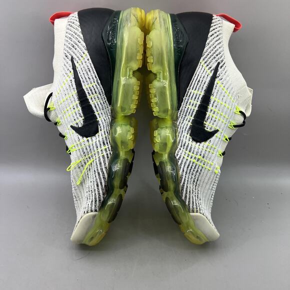 Nike Air VaporMax Flyknit 3 Running Shoes Men Size 14 White Black Green Sneakers - Picture 6 of 8